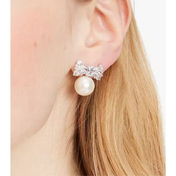 Kate Spade NEW earrings - Happily Ever After statement earrings pearl sparkle - Picture 3 of 13